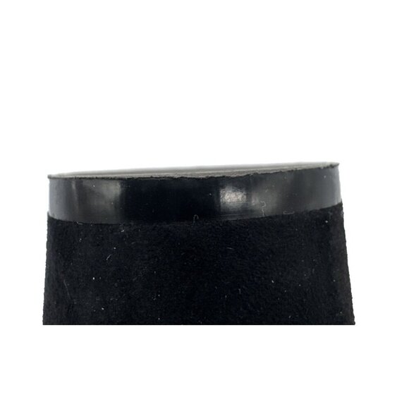 Stuart Weitzman Women The Preston Cylinder Pump Loafer Size 6 M black Suede Heel - Picture 14 of 16